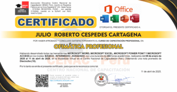 CERTIFICACIÓN OFICIAL